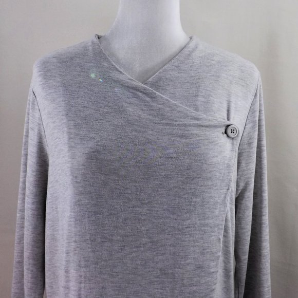 cupcakes & cashmere Grey Haze Viscose Wrap w Tux Tails Cape Wrap Jacket Coat M - Picture 8 of 16